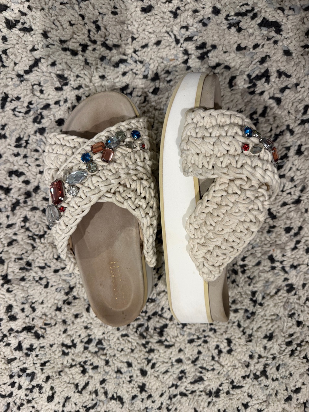 INUIKII WOVEN STONE SLIDE SANDALS EU 40